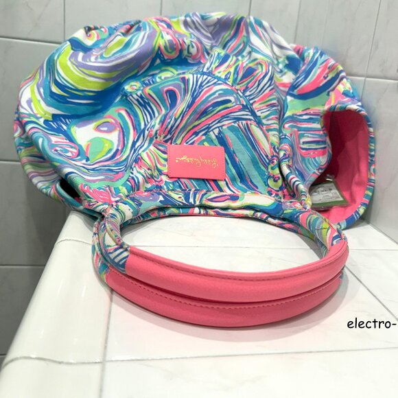 LILLY PULITZER XL Bohemian Beach Bag Pink Blue Guilty Pleasure Pattern NWT - Picture 6 of 16